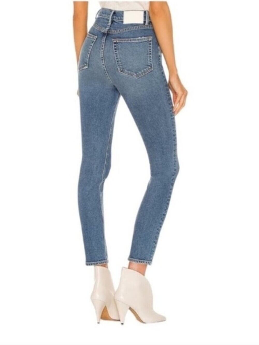 GRLFRND The Piper Super High Rise Stretch Slim Crop Jeans Laurel Canyon Size 25